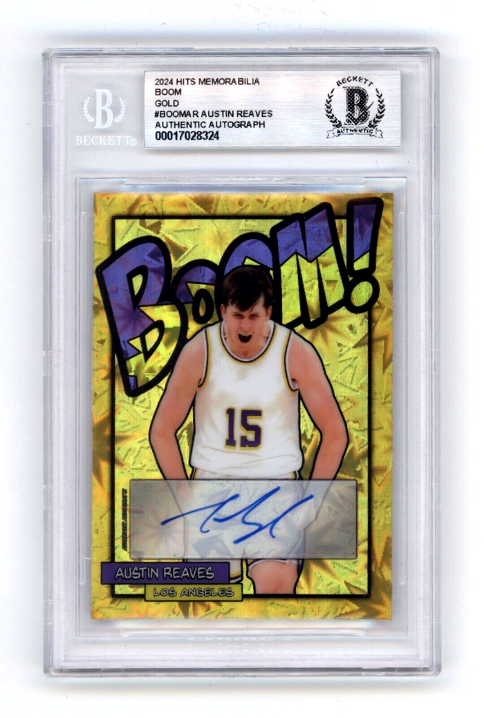 Austin Reaves 2024 Hits Memorabilia BOOM Gold #/10 Signed BGS BAS Auto Lakers-Powers Sports Memorabilia