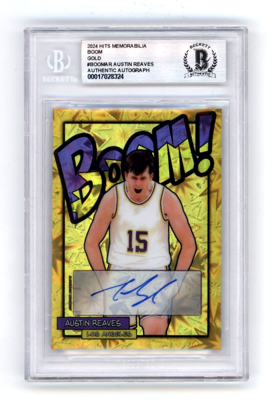 Austin Reaves 2024 Hits Memorabilia BOOM Gold #/10 Signed BGS BAS Auto Lakers-Powers Sports Memorabilia