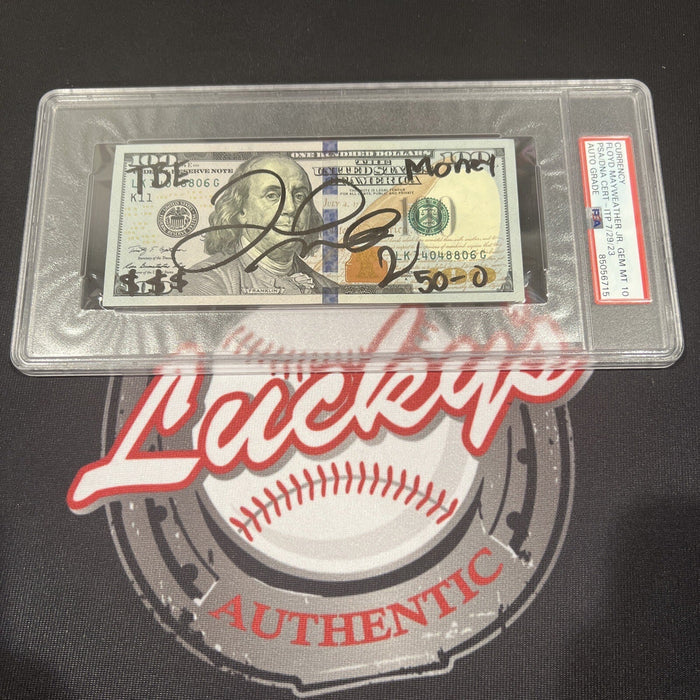 Floyd Mayweather Jr Signed $100 Bill US Currency x4 Inscriptions PSA 10 Auto I-Powers Sports Memorabilia