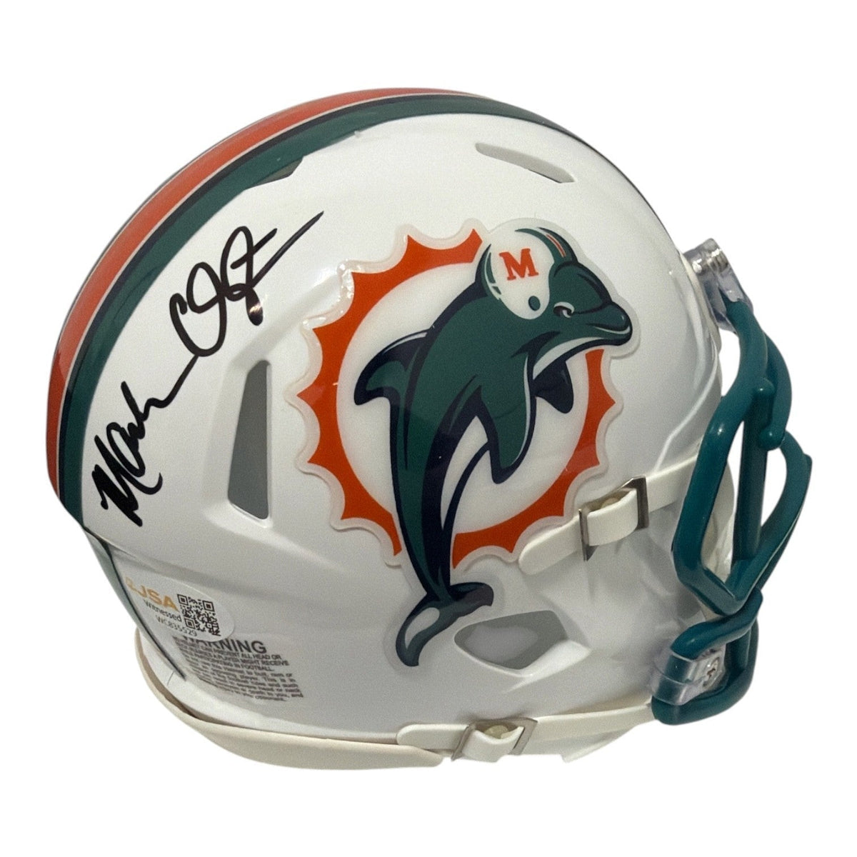 Mark Clayton Signed Autographed Miami Dolphins TB Mini Helmet JSA Witness COA-Powers Sports Memorabilia