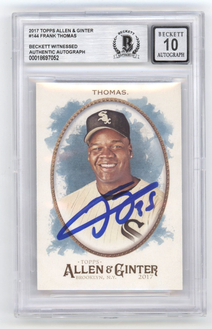 Frank Thomas 2017 Topps Allen & Ginter #144 Signed Beckett BGS 10 Auto White Sox-Powers Sports Memorabilia