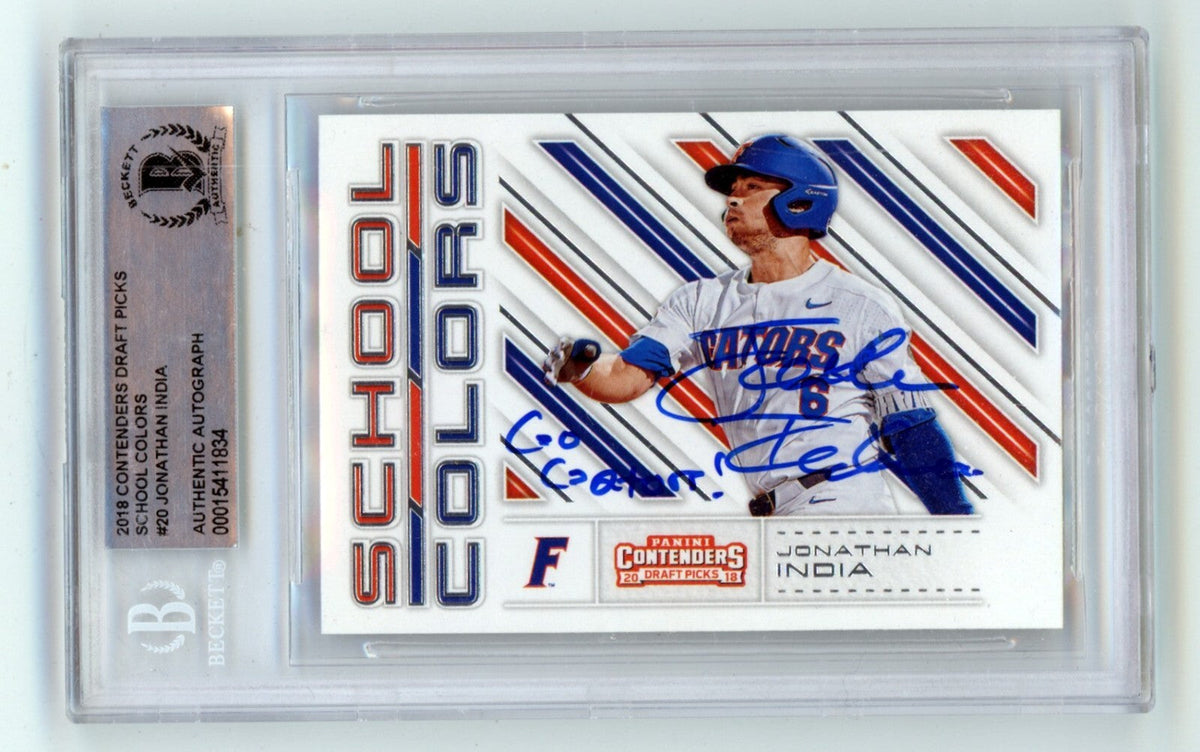 Jonathan India 2018 Contenders Draft Picks #20 Signed Ins Beckett BGS BAS Auto-Powers Sports Memorabilia