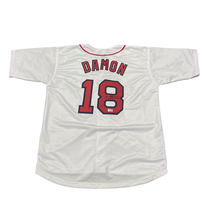 Johnny Damon Signed Boston Red Sox Custom Jersey Beckett Witness BAS COA-Powers Sports Memorabilia