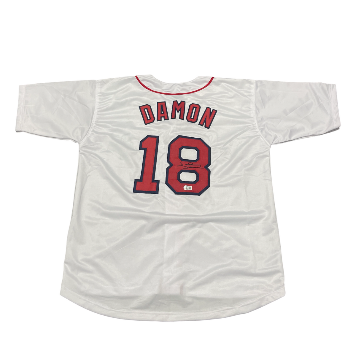 Johnny Damon Signed Boston Red Sox Custom Jersey Beckett Witness BAS COA-Powers Sports Memorabilia