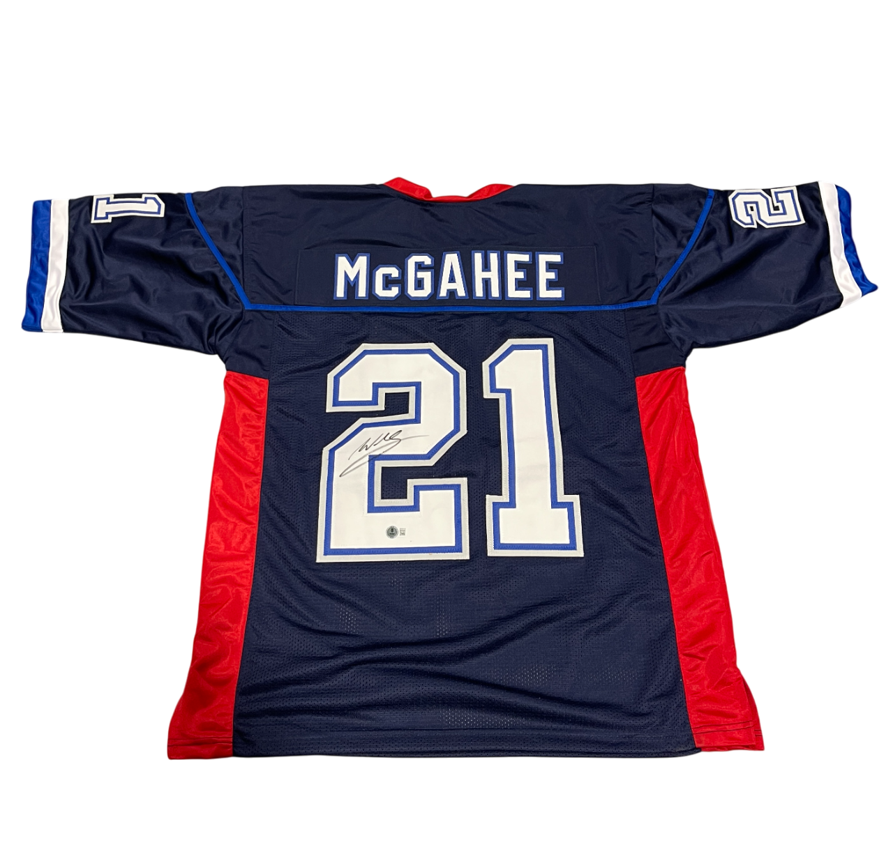 Willis McGahee Signed Custom Jersey Beckett Witness Authenticated - Navy Jersey-Powers Sports Memorabilia