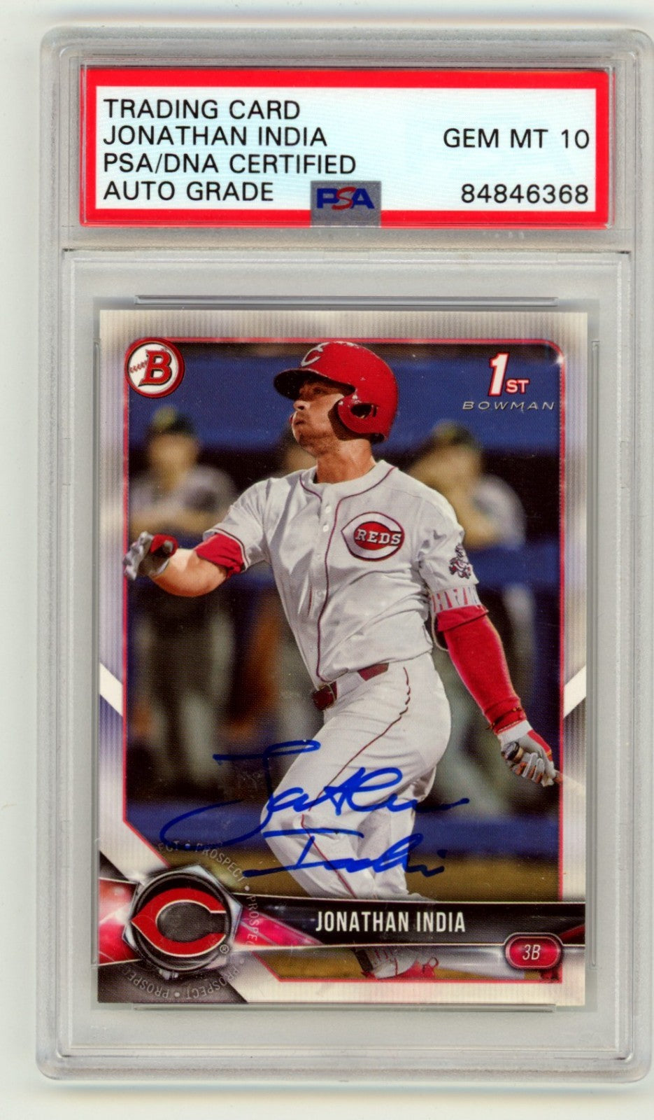 Jonathan India 2018 Bowman Draft 1st Bowman #BD-112 Signed RC PSA 10 Auto Reds-Powers Sports Memorabilia