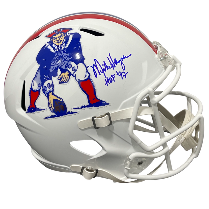 Mike Haynes Signed Patriots TB FS Full Size Helmet w/ HOF 97 Beckett Witness Authenticated-Powers Sports Memorabilia