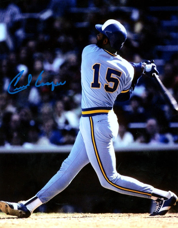 Cecil Cooper Signed Milwaukee Brewers 8x10 LSCM Authenticated #2-Powers Sports Memorabilia