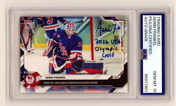 Aerin Frankel 2026 Topps Now 12 Signed Auto w/ 2026 USA Olympic Gold PSA 10 Auto-Powers Sports Memorabilia
