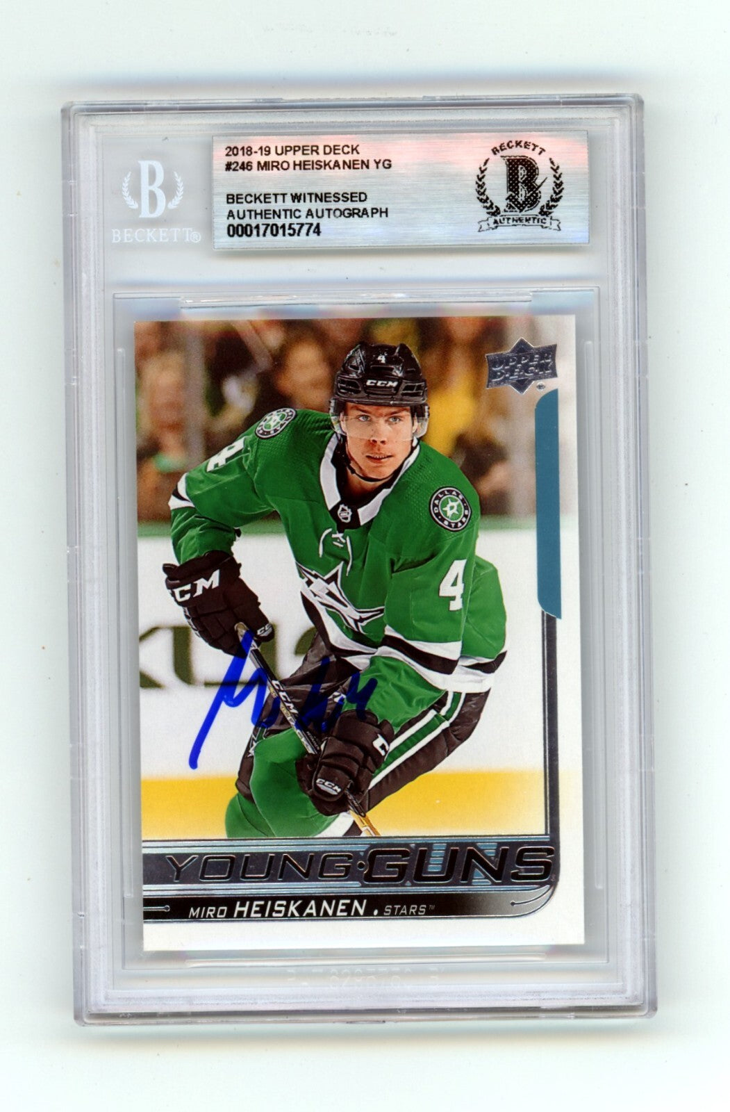 Miro Heiskanen 2018-19 Upper Deck Young Guns #246 Rookie RC YG Signed BAS BGS-Powers Sports Memorabilia