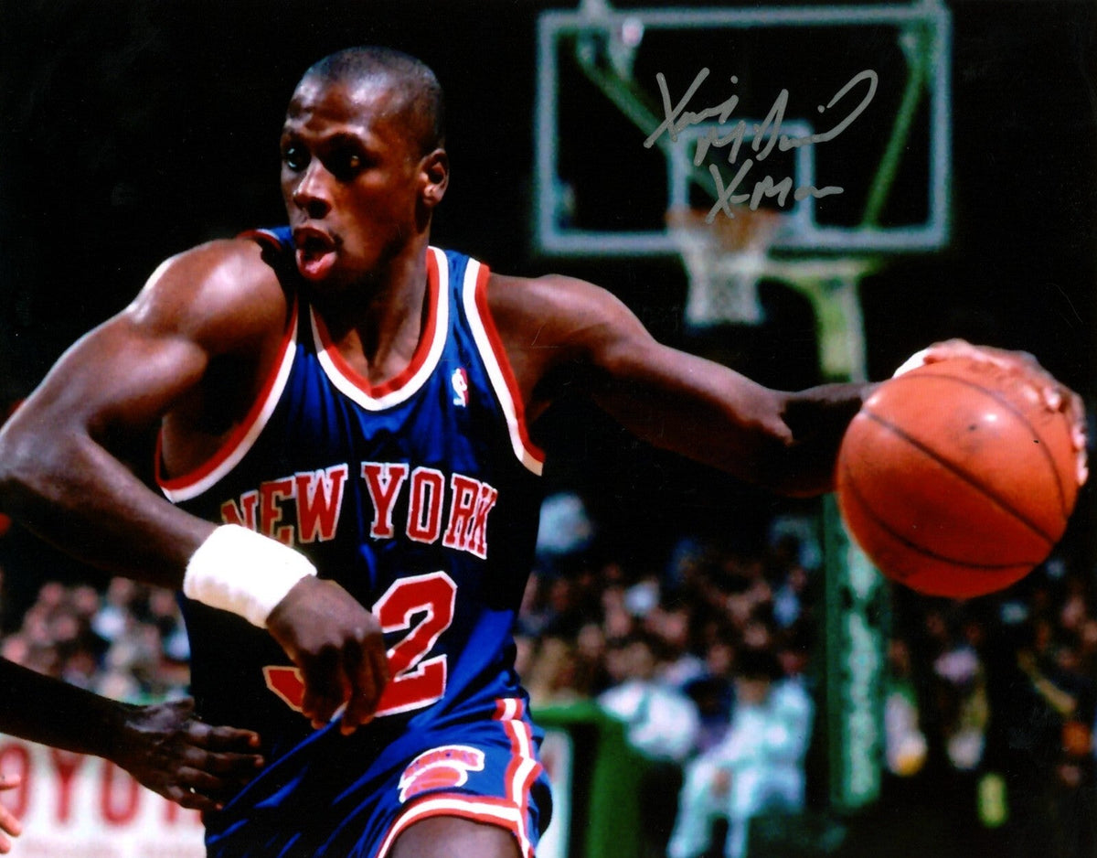 Xavier McDaniel Signed New York Knicks 8x10 Photo w/ X -Man LSCM COA-Powers Sports Memorabilia