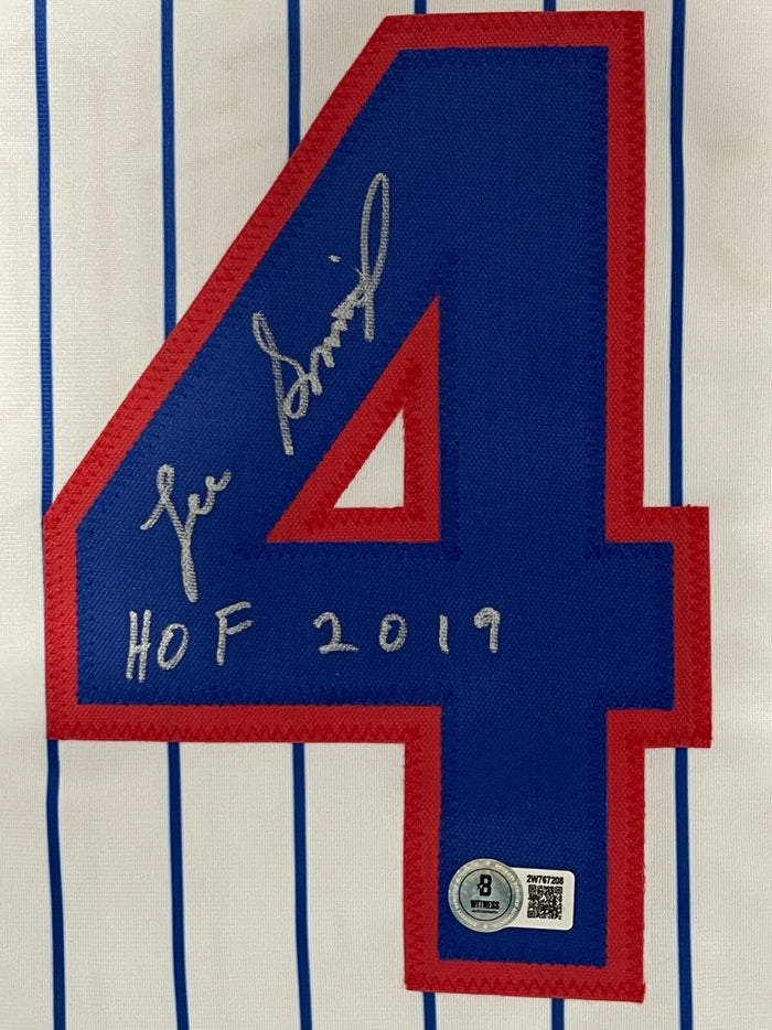 Lee Smith Signed Auto Chicago Cubs Jersey w/ HOF 2019 In Beckett Witness BAS COA-Powers Sports Memorabilia