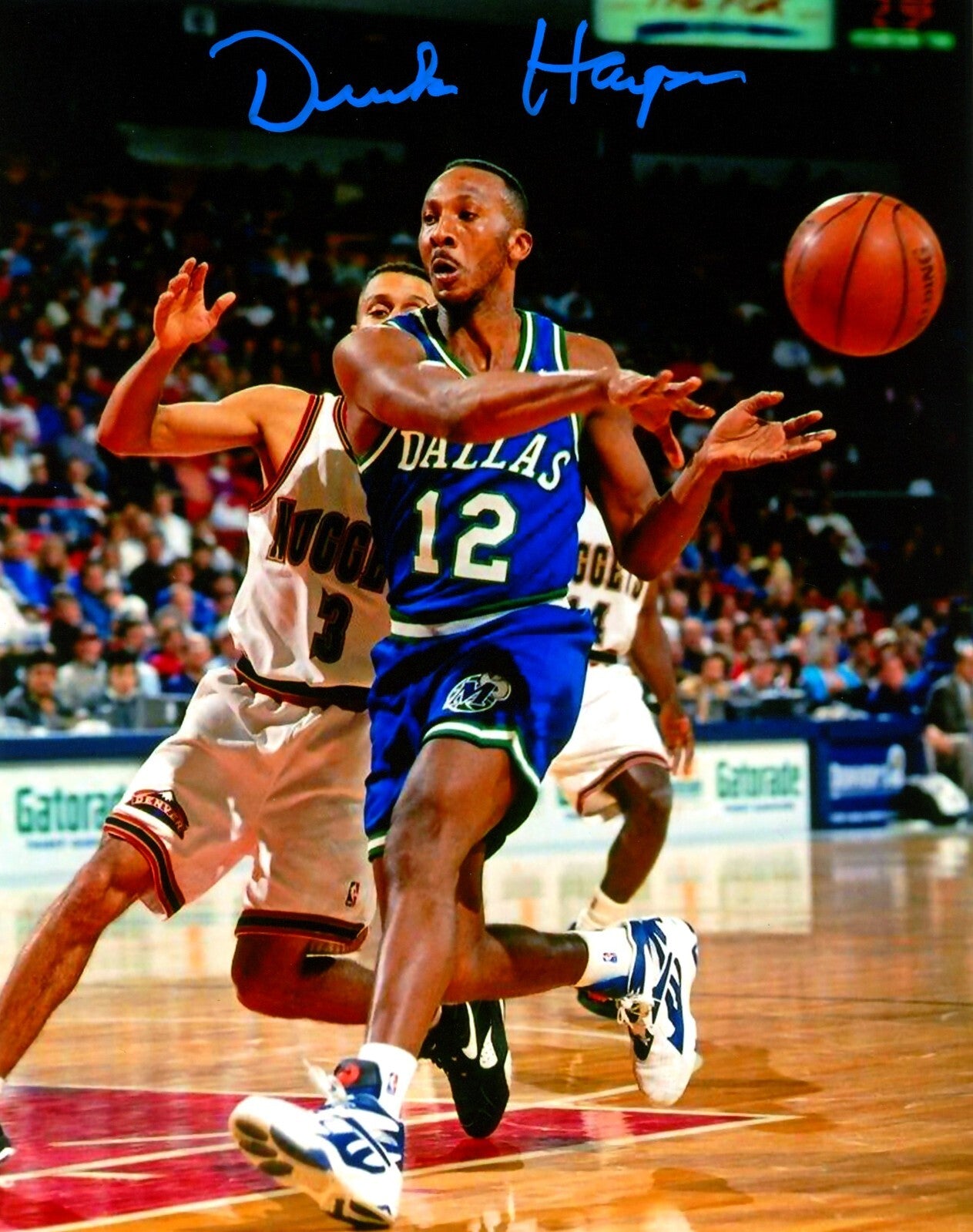 Derek Harper Signed Dallas Mavericks 8x10 Photo LSCM Authenticated #3-Powers Sports Memorabilia