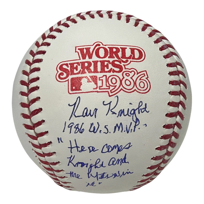 Ray Knight Signed 1986 World Series WS Logo Baseball w/ MVP + Quote Insc JSA Authenticated-Powers Sports Memorabilia
