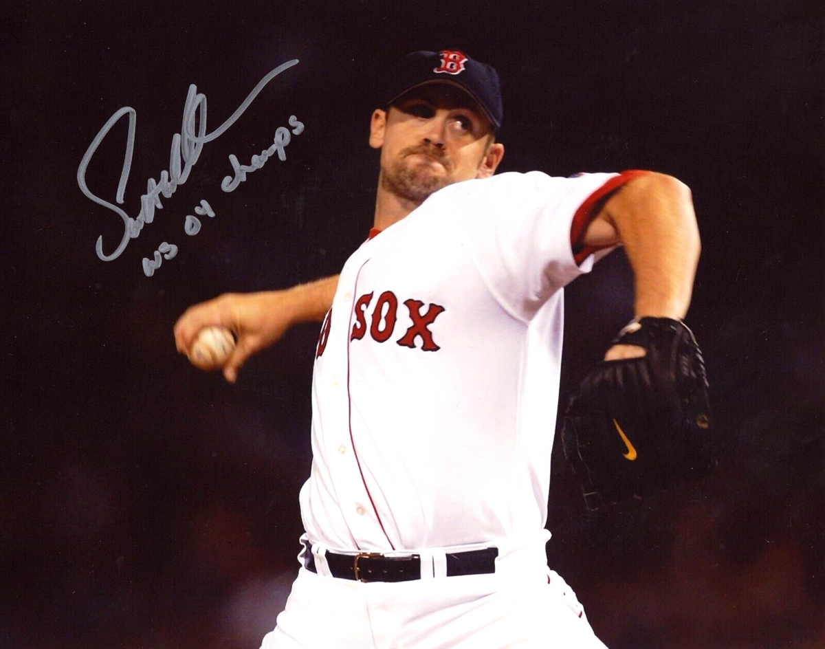 Scott Williamson Signed Boston Red Sox 8x10 Photo w/ WS 04 Champs LSCM Authenticated-Powers Sports Memorabilia