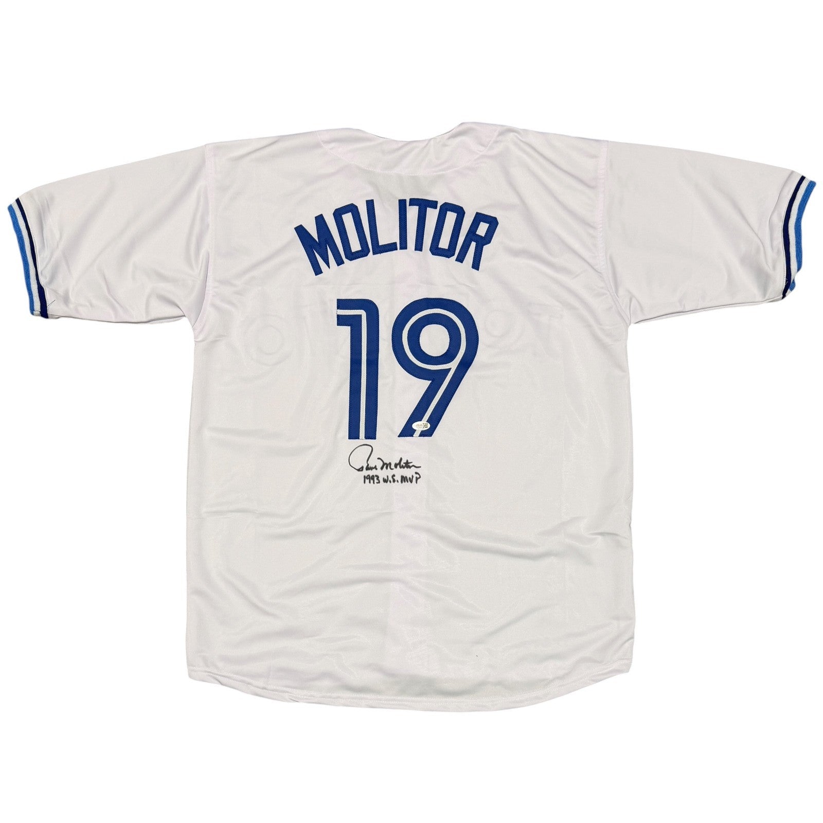 Paul Molitor Signed Custom Jersey w/ 1993 WS MVP JSA Witness Authenticated-Powers Sports Memorabilia