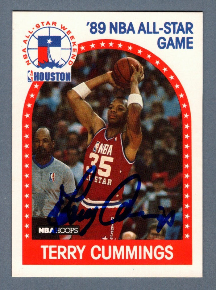 Terry Cummings Signed 1989-90 NBA Hopps All Star Game 256 LSCM Authenticated Bucks-Powers Sports Memorabilia