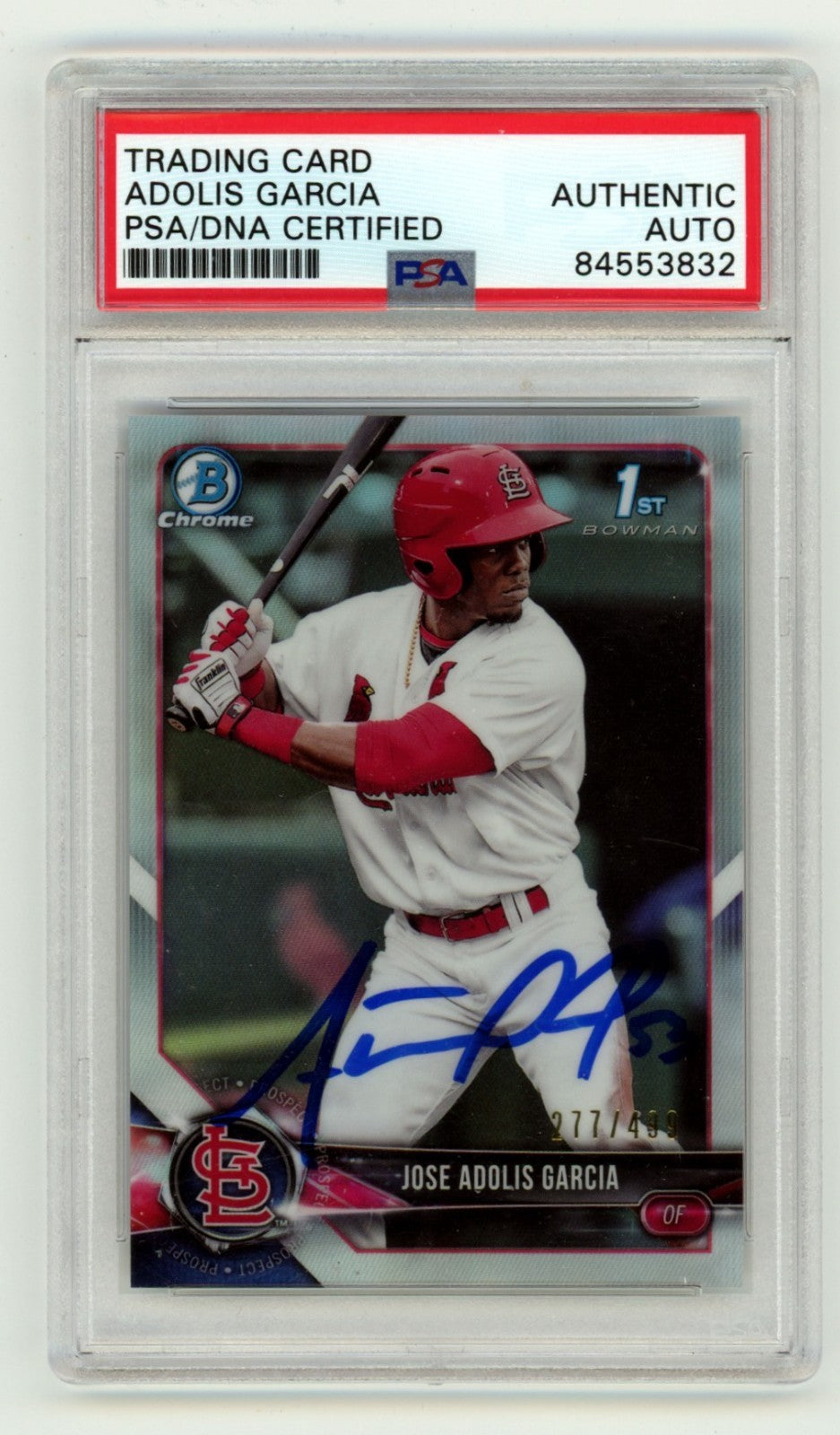 Adolis Garcia 2018 Bowman Chrome 1st Refractor Signed Auto RC #/499 PSA Auto-Powers Sports Memorabilia