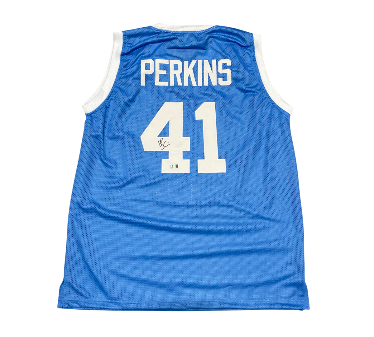 Sam Perkins Signed North Carolina UNC Custom Jersey Beckett Witness BAS COA-Powers Sports Memorabilia