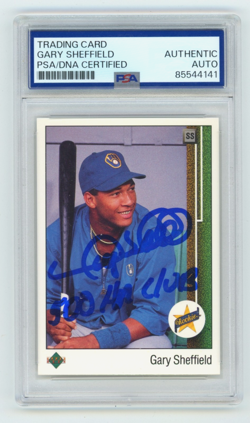 Gary Sheffield 1989 Upper Deck #13 Signed Rookie RC w/ 500 HR Club Insc PSA Auto-Powers Sports Memorabilia