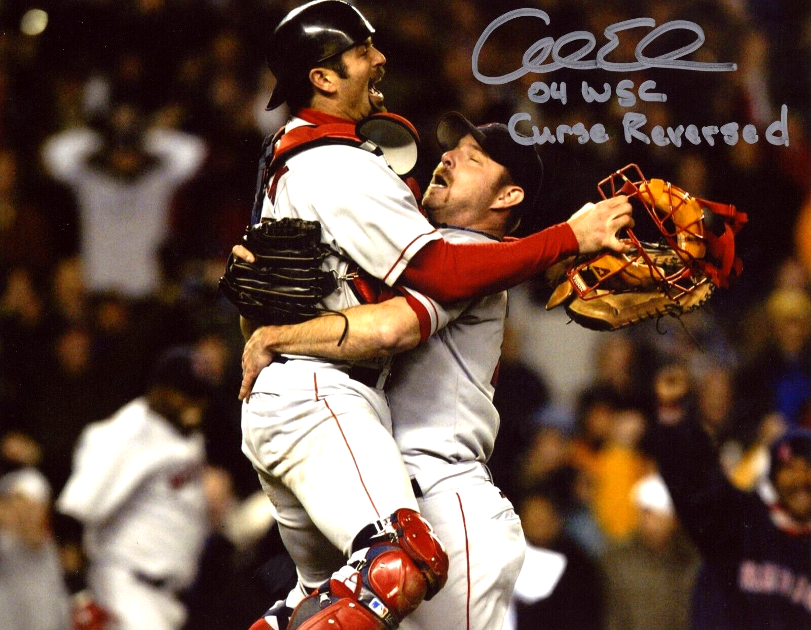 Alan Embree Signed Boston Red Sox 8x10 Photo w/ 2 Ins LSCM Authenticated-Powers Sports Memorabilia