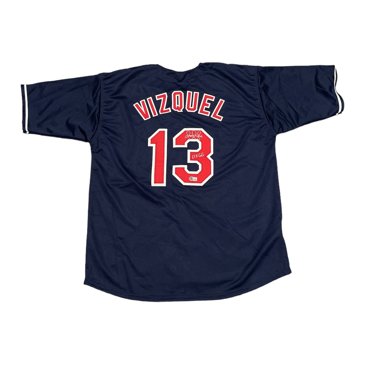 Omar Vizquel Signed Cleveland Custom Jersey w/ 11x GG Beckett Witness BAS COA-Powers Sports Memorabilia