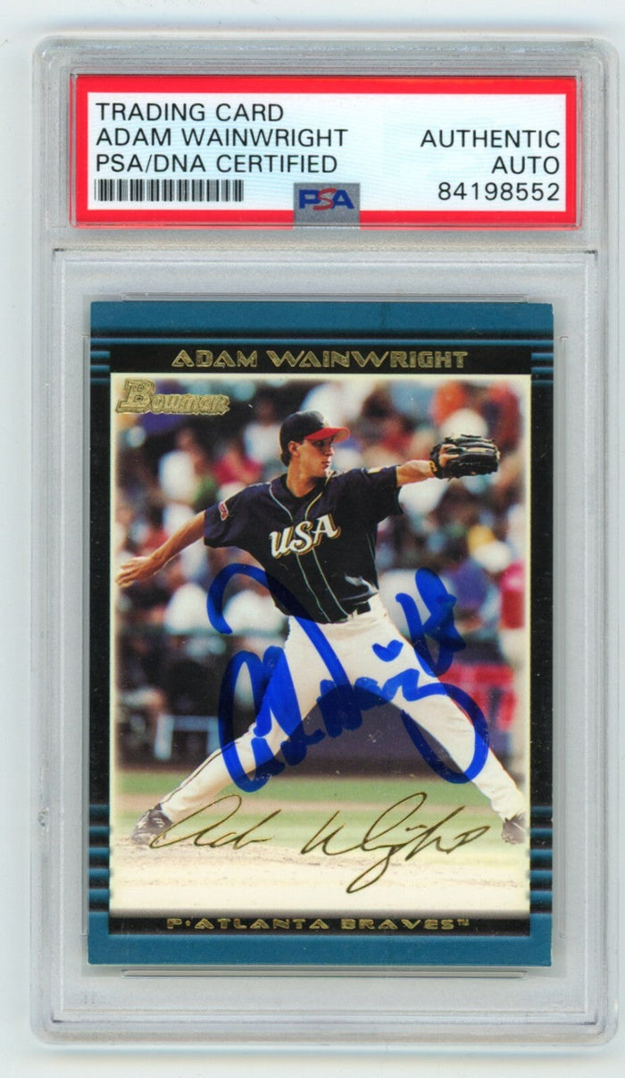 Adam Wainwright 2002 Bowman Draft Prospects Gold #BDP128 Rookie RC PSA Auto-Powers Sports Memorabilia