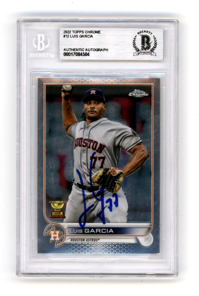 Luis Garcia 2022 Topps Chrome #12 Signed Beckett BAS BGS Authentic Auto Astros-Powers Sports Memorabilia