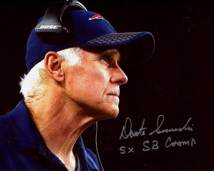 Dante Scarnecchia Signed New England Patriots 8x10 Photo 5x SB Champ LSCM Authenticated #3-Powers Sports Memorabilia