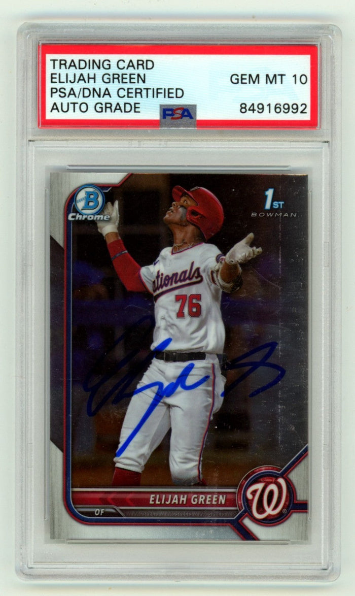 Elijah Green 2022 Bowman Chrome Draft BDC23 1st Bowman Signed RC PSA 10 GEM MINT-Powers Sports Memorabilia