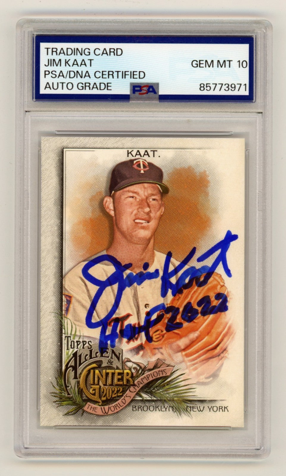 Jim Kaat 2022 Topps Allen & Ginter #323 Signed w/ HOF 2022 Insc. PSA 10 Auto HOF-Powers Sports Memorabilia