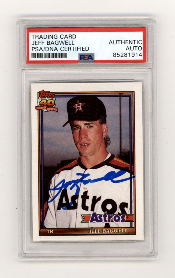 Jeff Bagwell 1991 Topps Traded #4T Rookie Card RC Signed PSA DNA Auto HOF Astros-Powers Sports Memorabilia