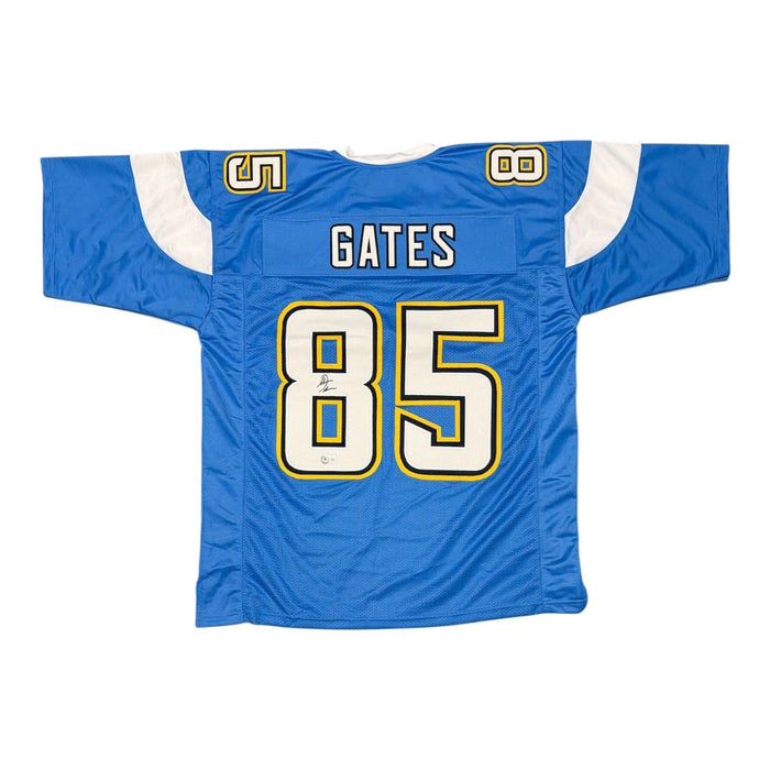 Antonio Gates Signed Custom Jersey Beckett Witness Authenticated - Light Blue Jersey-Powers Sports Memorabilia