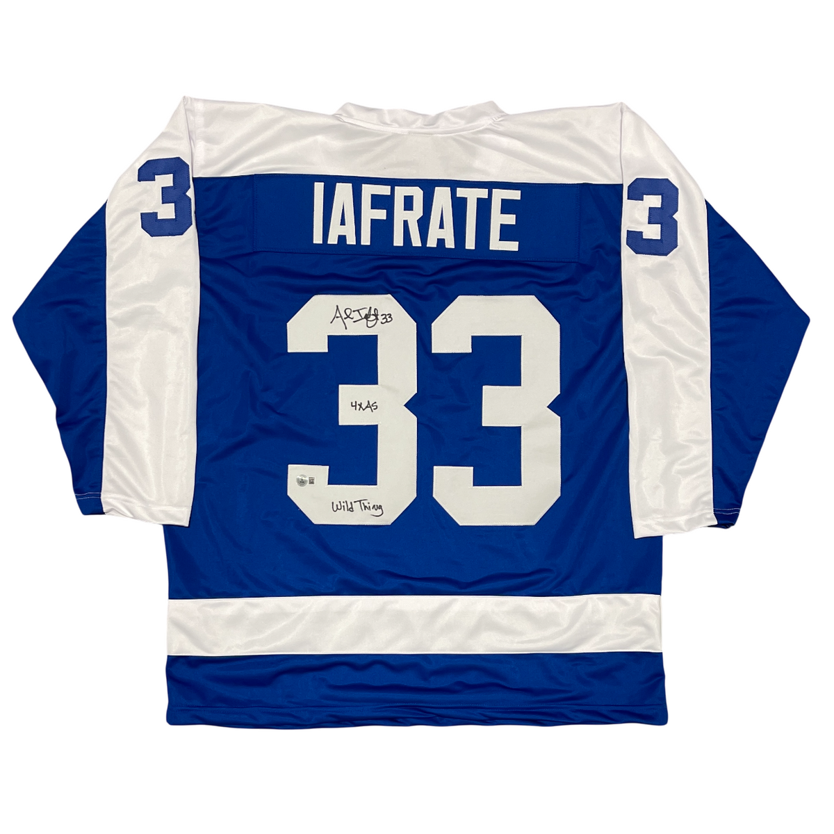 Al Iafrate Signed Toronto Custom Jersey w/ 4x AS + Wild Thing Beckett W Beckett Authenticated-Powers Sports Memorabilia