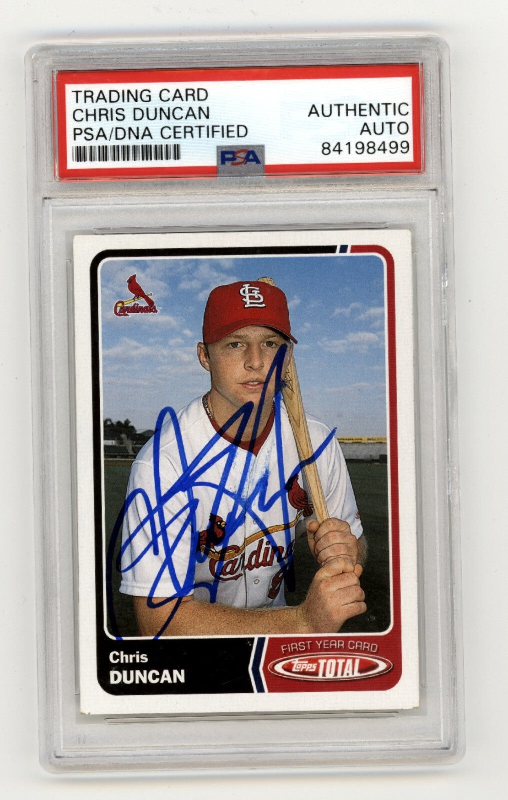 Chris Duncan 2006 Topps Total #928 Rookie RC Signed PSA/DNA Authenticated Cardinals-Powers Sports Memorabilia