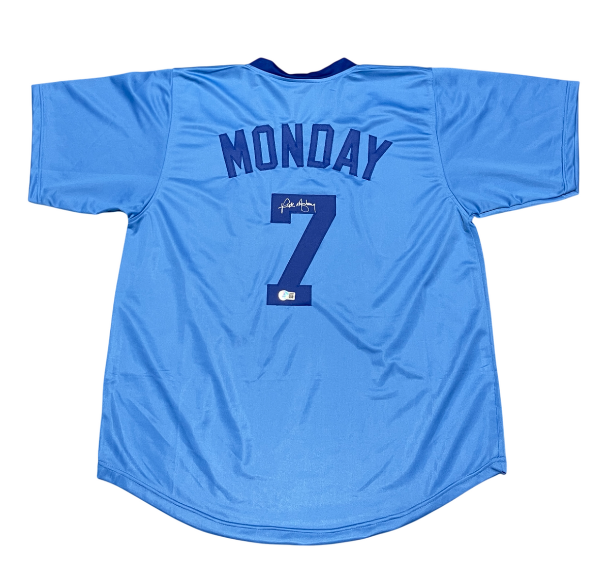 Rick Monday Signed Chicago Cubs Custom Jersey Beckett Witness BAS COA-Powers Sports Memorabilia