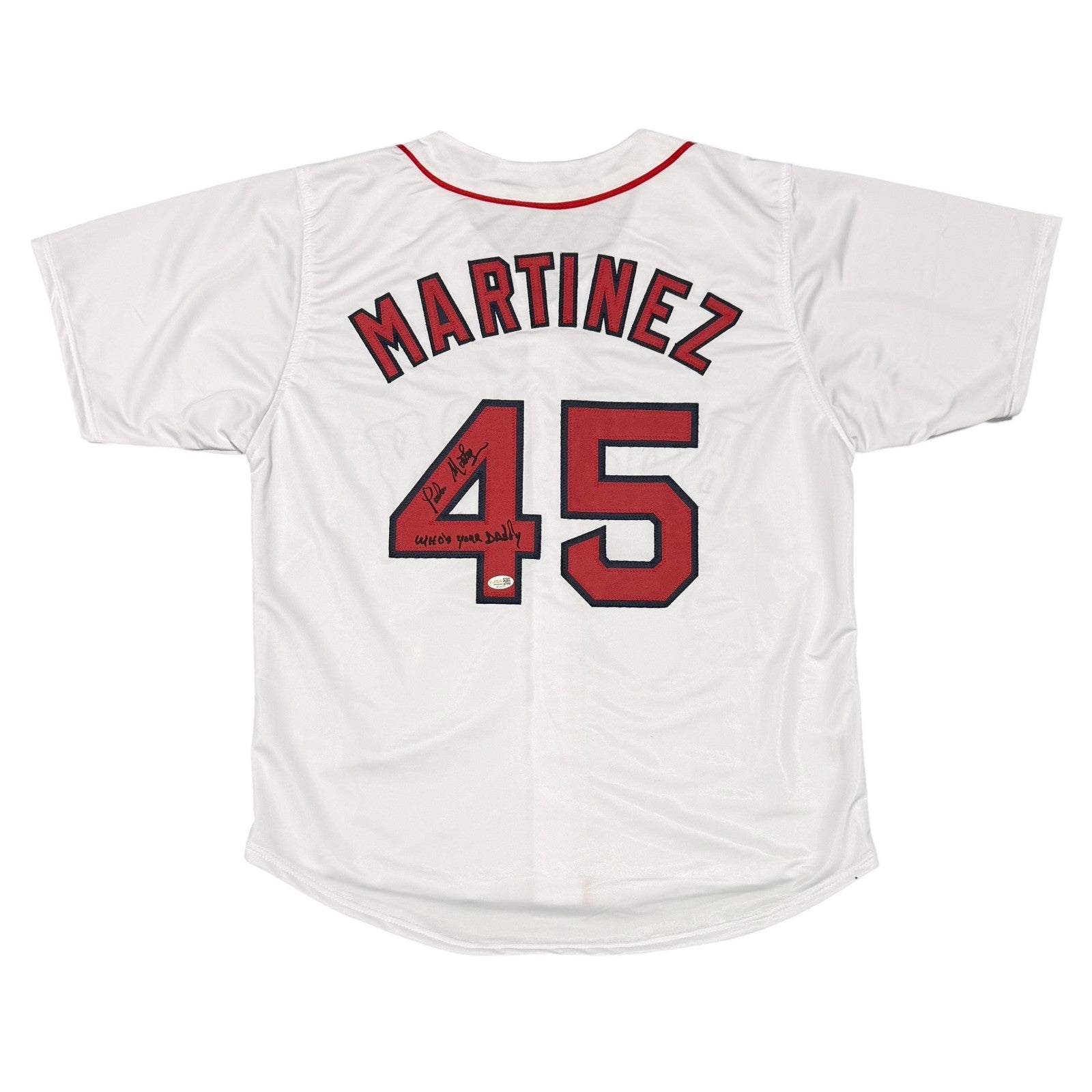 Pedro Martinez Signed Custom Jersey w/ Who's Your Daddy JSA Witness Authenticated-Powers Sports Memorabilia