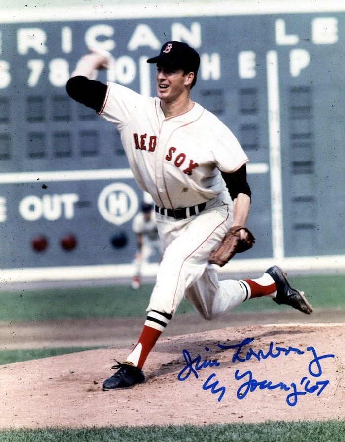 Jim Lonborg Signed Auto Boston Red Sox 8x10 Photo w/ CY Young 67 LSCM Authenticated #1-Powers Sports Memorabilia