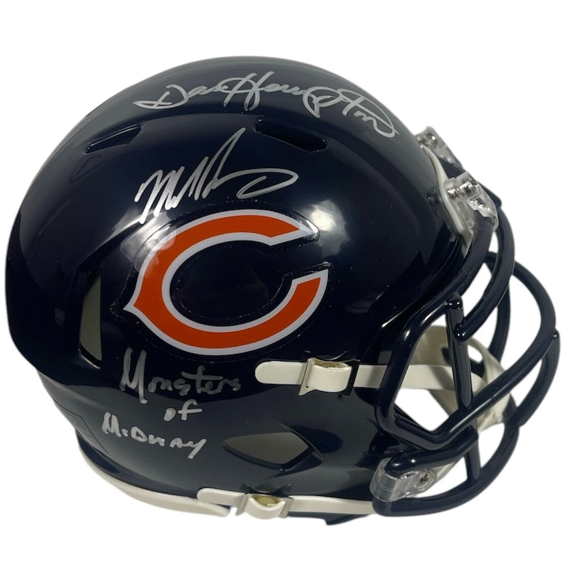 Dan Hampton & Mike Singletary Dual Signed Bears Mini Helmet w/ Insc Beckett Authenticated-Powers Sports Memorabilia