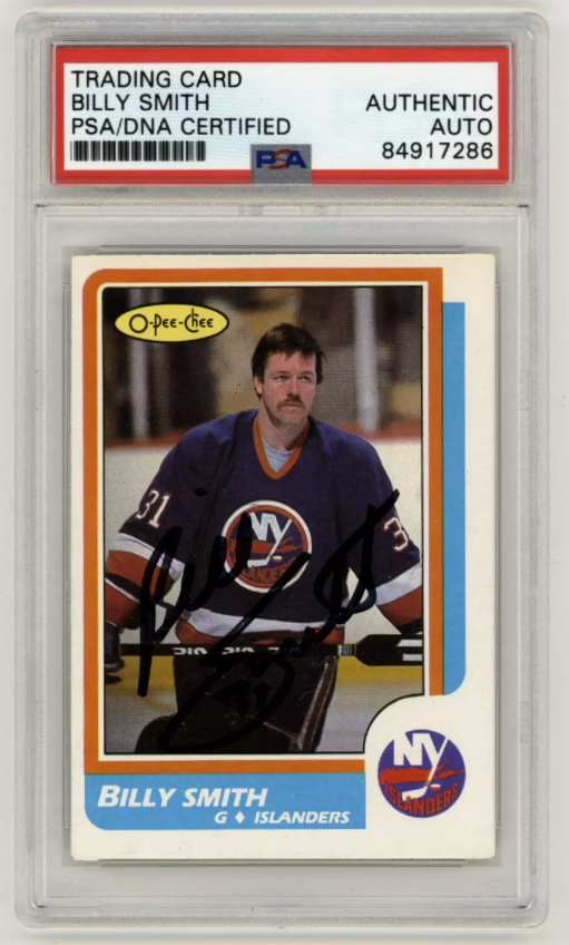 Billy Smith 1986-87 O-Pee-Chee OPC #228 Signed PSA/DNA Authenticated Islanders HOF-Powers Sports Memorabilia