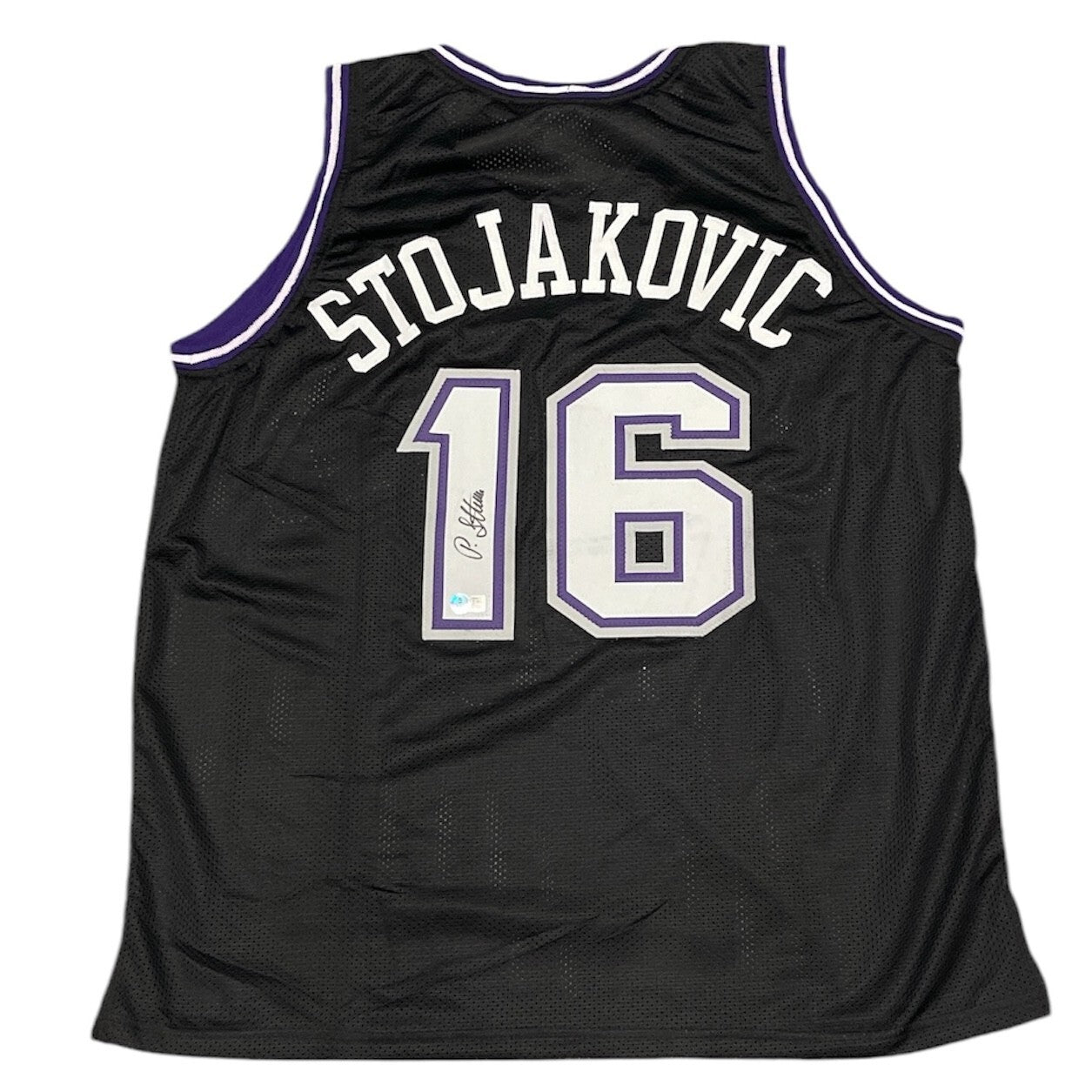 Peja Stojakovic Signed Custom Jersey Beckett Witness Authenticated-Powers Sports Memorabilia