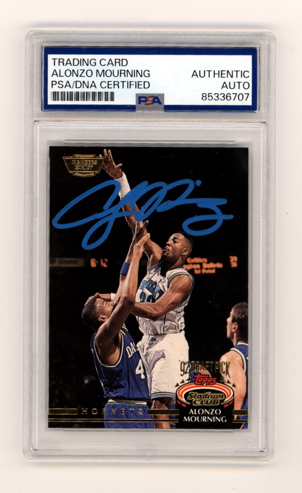 Alonzo Mourning 1992-93 Stadium Club #297 Members Only SP Signed RC PSA DNA Auto-Powers Sports Memorabilia