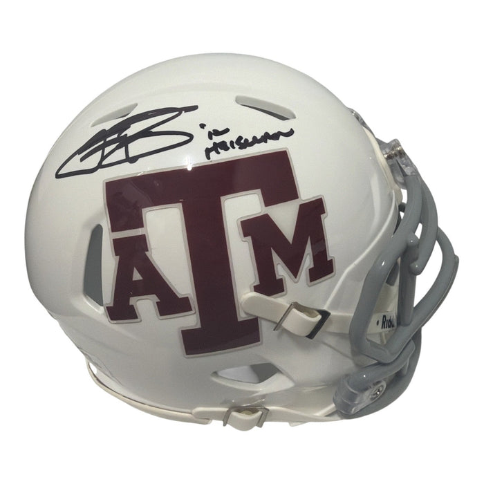Johnny Manziel Signed Texas A&M Mini Helmet w/ 2012 Heisman JSA Witness Authenticated-Powers Sports Memorabilia