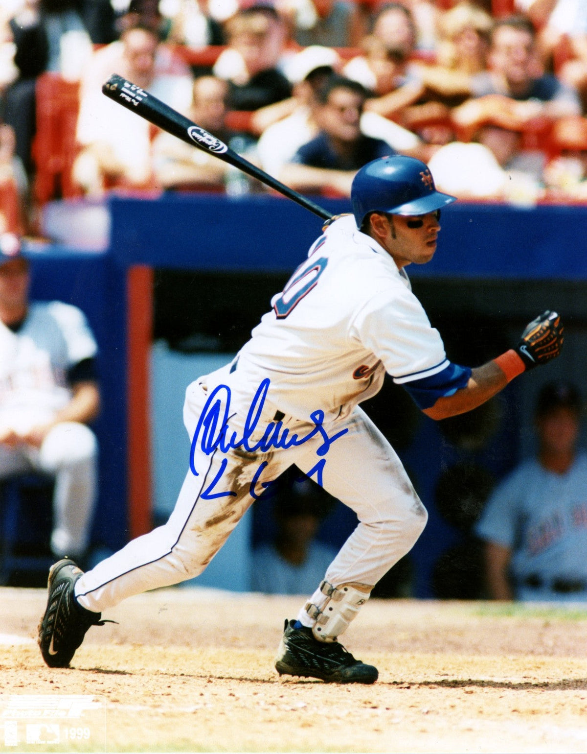 Rey Ordonez Signed New York Mets 8x10 Photo File w/ LGM LSCM Authenticated #1-Powers Sports Memorabilia