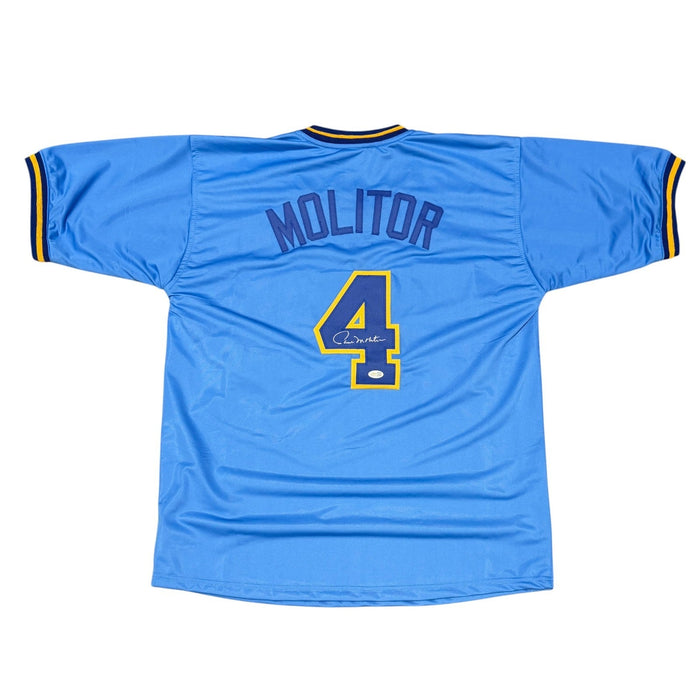 Paul Molitor Signed Custom Jersey JSA Witness Authenticated-Powers Sports Memorabilia