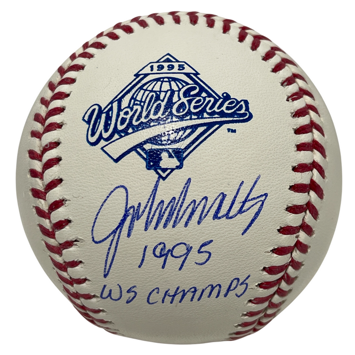 John Smoltz Signed Auto 1995 WS ROMLB Baseball w/ 1995 WS Champs Beckett Authenticated-Powers Sports Memorabilia