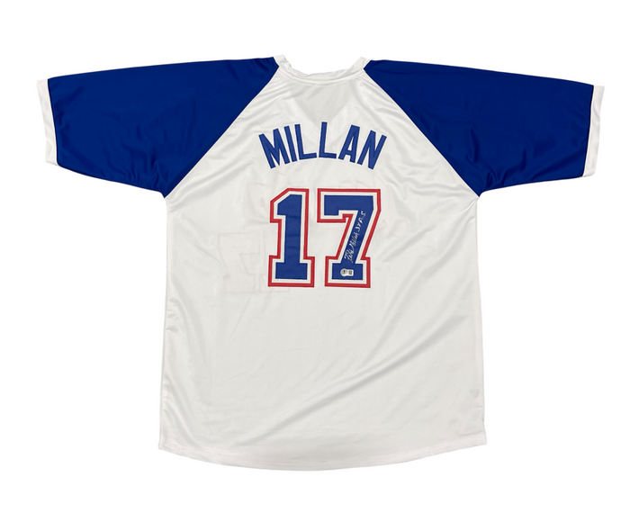 Felix Millan Signed Atlanta Braves Custom Jersey w 3x All Star Beckett W BAS COA-Powers Sports Memorabilia