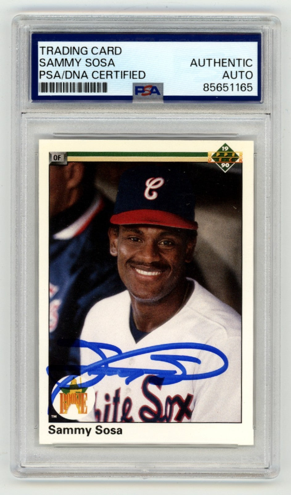 Sammy Sosa 1990 Upper Deck #17 Signed Rookie RC PSA Authentic Auto White Sox-Powers Sports Memorabilia