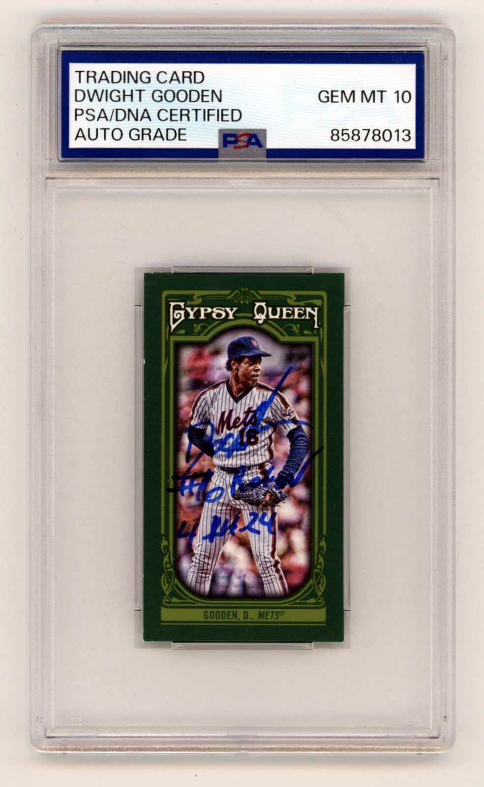 Dwight Doc Gooden 2013 Topps Gypsy Queen Green Mini Auto #16 Retired #/99 PSA 10-Powers Sports Memorabilia