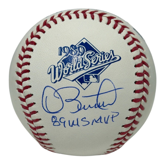 Dave Stewart Signed 1989 World Series Logo Baseball w/ 89 WS MVP JSA Witness Authenticated-Powers Sports Memorabilia